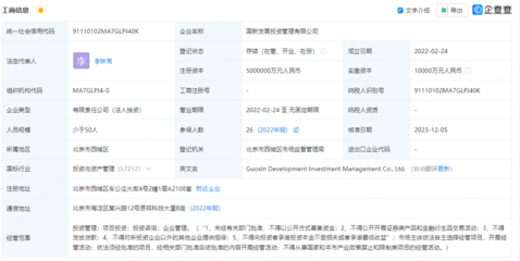國新發展投資管理公司注冊資本增至500億元，強化投資咨詢服務能力